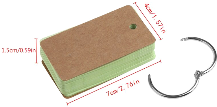 Bộ Thẻ Flashcard 80 Tờ Ghi Nhớ Học Từ Vựng Ngoại Ngữ - Màu Xanh Lá Nhạt