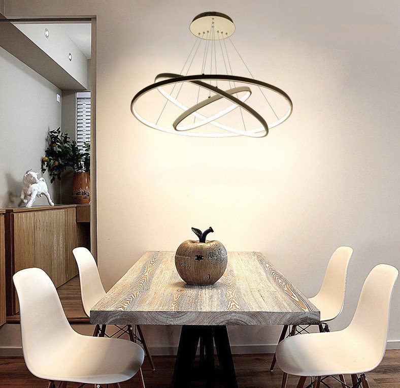 Đèn led thả trần trang trí nhà cửa 3 vòng hình tròn S559