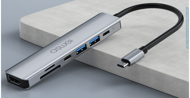 bộ chia cổng usb 3.0, hub type c to hdmi aswei 7in1