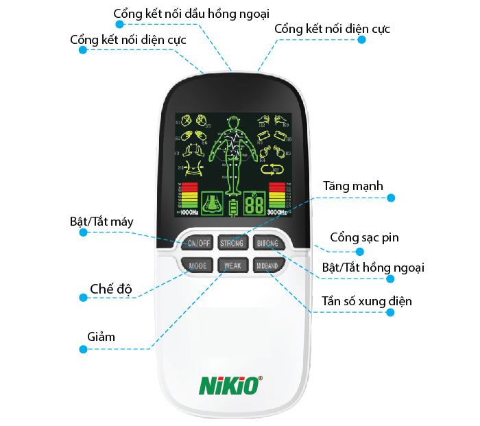 Máy massage xung điện 8 miếng dán Nikio NK-102