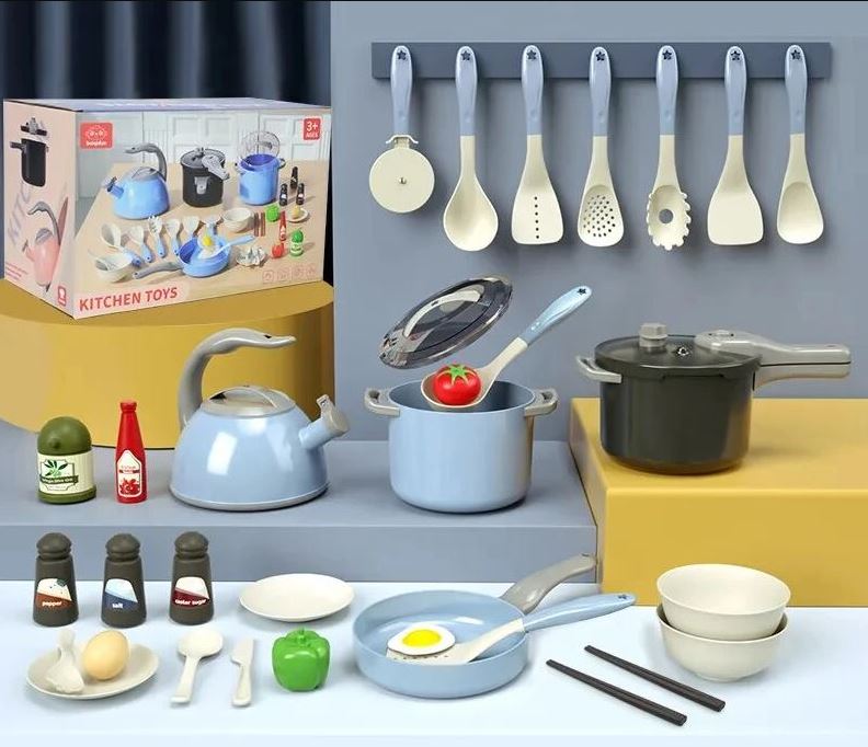 Đồ Chơi Nhà Bếp Nấu Ăn 32 Món Đồ Chơi Giáo Dục Phát Triển Kỹ năng Cho Trẻ Em