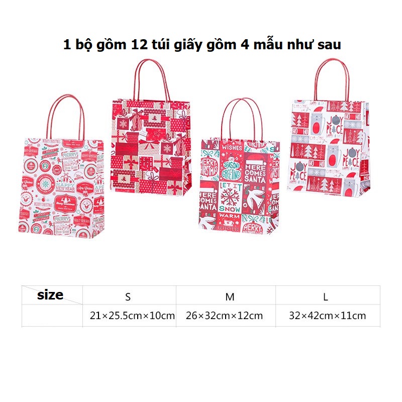 túi giấy đựng quà giáng sinh Noel, quà tặng, gói quà