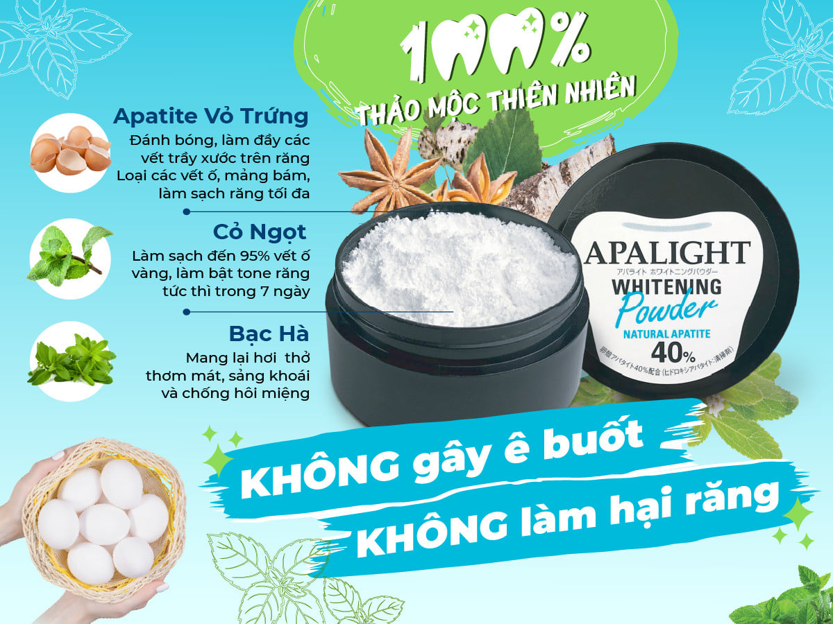 Bột trắng răng Apalight nhập khẩu Nhật Bản 2