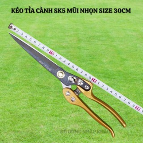 Kéo tỉa cây mũi nhọn cán bằng hợp kim dài 30cm kèm lò xo sơ cua