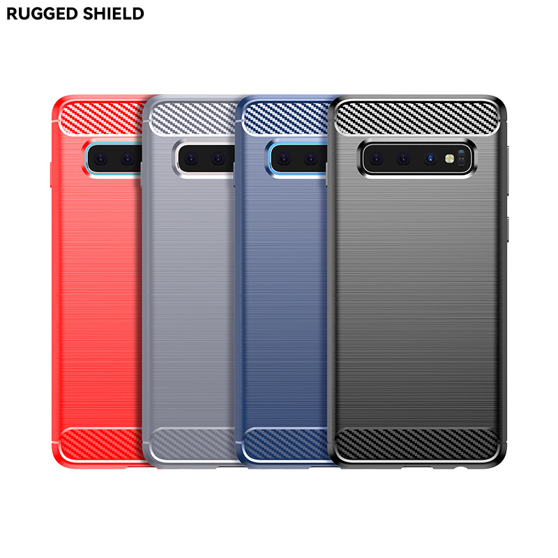Ốp Lưng Chống Sốc Cho SamSung Galaxy S10 5G Chính hãng RUGGED ARMOR Vân Sợi Carbon, Bảo Vệ Camera Sau - Hàng Chính Hãng