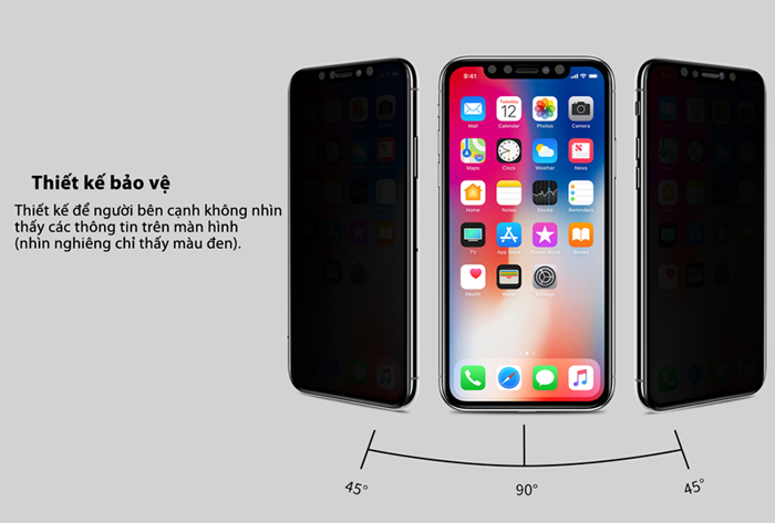 Kính cường lực cho iPhone Xs / X Nillkin 3D AP+ Max chống nhìn trộm - Hàng chính hãng