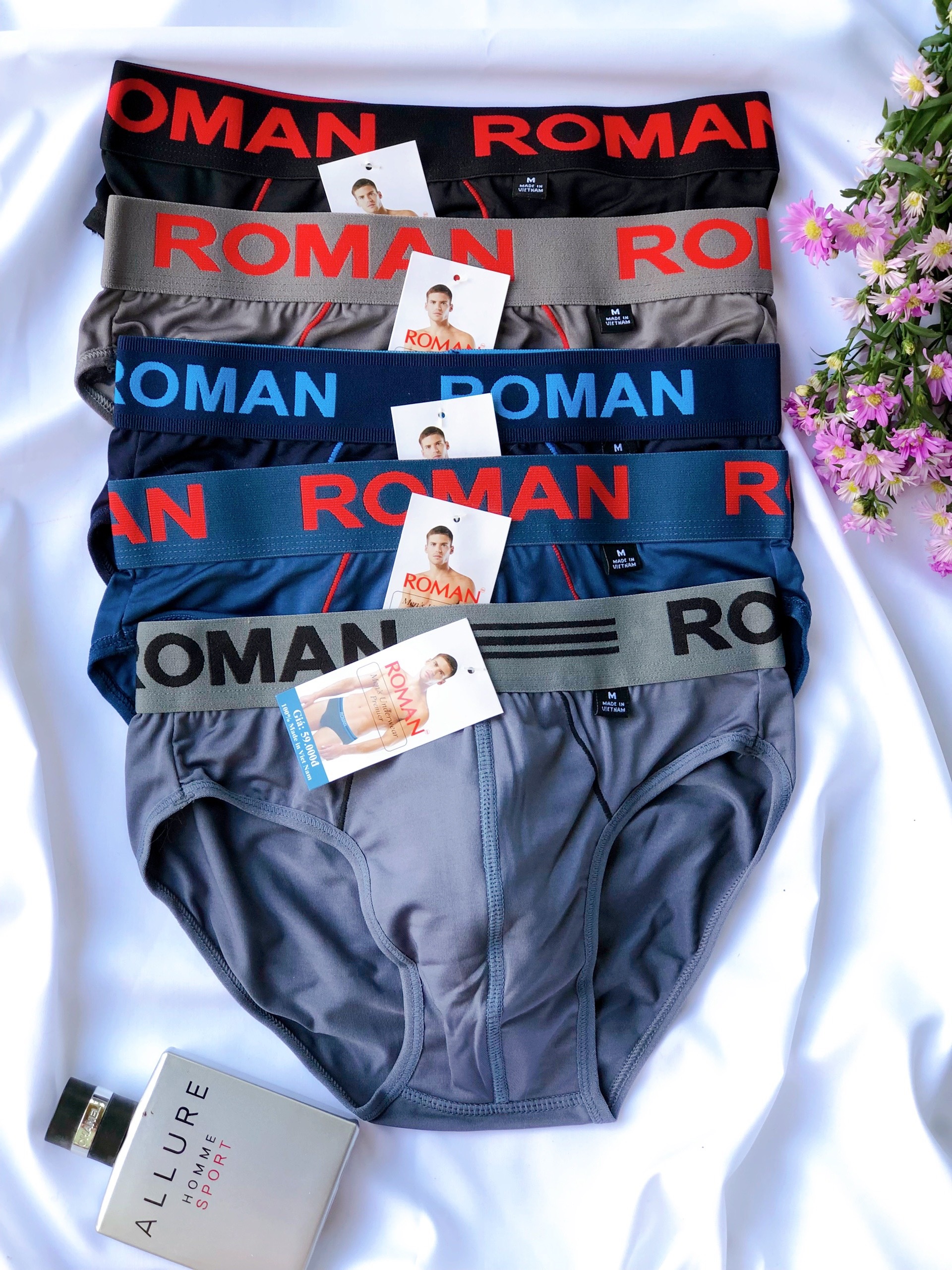 Combo 10 quần lót nam 05 màu lưng thun 4cm,thun lạnh 04 chiều co dãn,thoáng mát(Roman,Heroman,Tony)