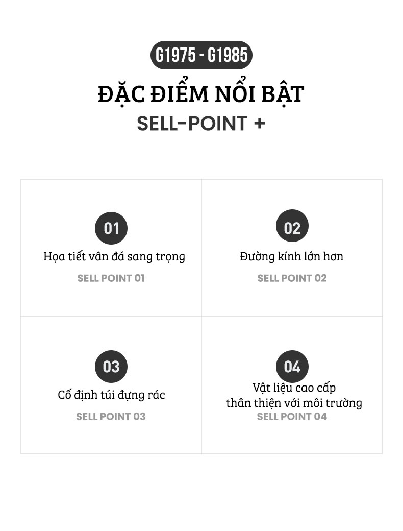 Thùng Rác Văn Phòng Feidash G1975-G1985 - Họa Tiết Vân Đá Cẩm Thạch Vô Cùng Độc Đáo - Mang Tới Sự Sang Trọng Cho Không Gian Sống Của Bạn - Hàng Chính Hãng