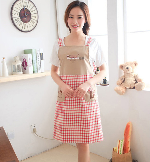 Tạp dề sọc kẻ cao cấp 2 túi tiện lợi, chống thấm (giao màu ngẫu nhiên)