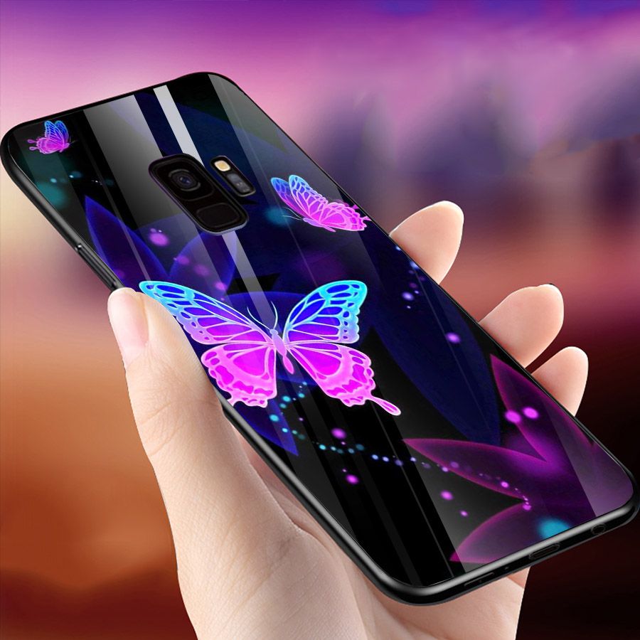 Ốp kính cường lực cho điện thoại Samsung Galaxy S9 Plus - bướm đẹp MS BUOMD080