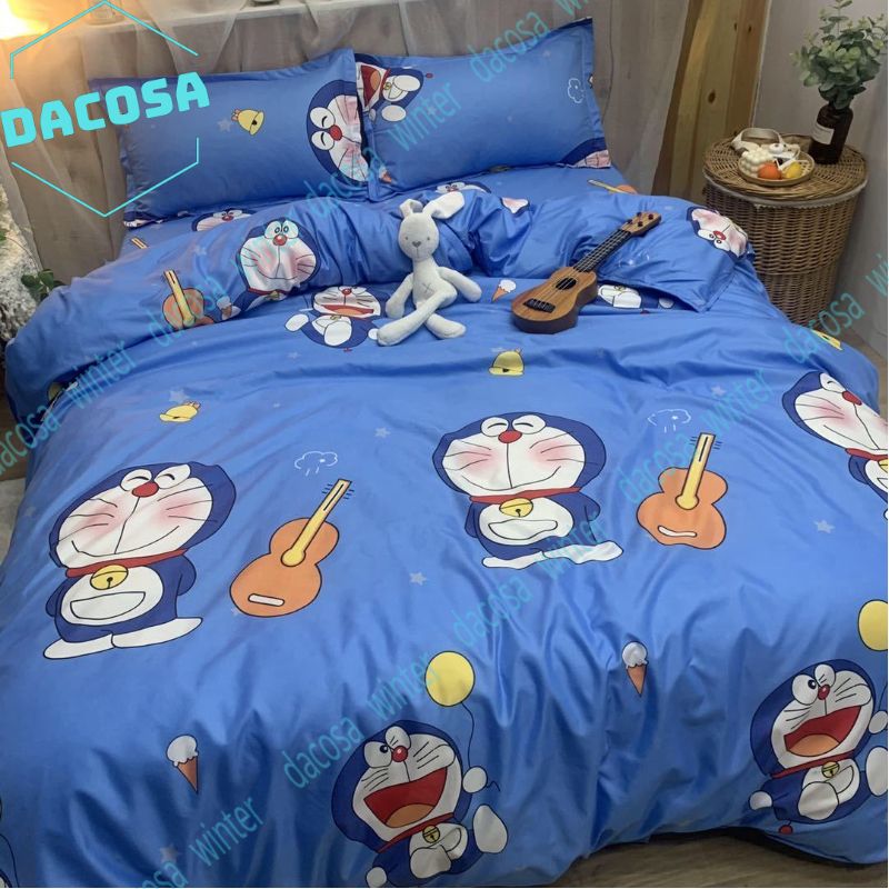 Set 5 Món Chăn Ga Gối DACOSA Cotton Poly Cao Cấp, Bộ Chăn Ga Gối Phong Cách Hàn Quốc, Chất Liệu Cotton Poly 5