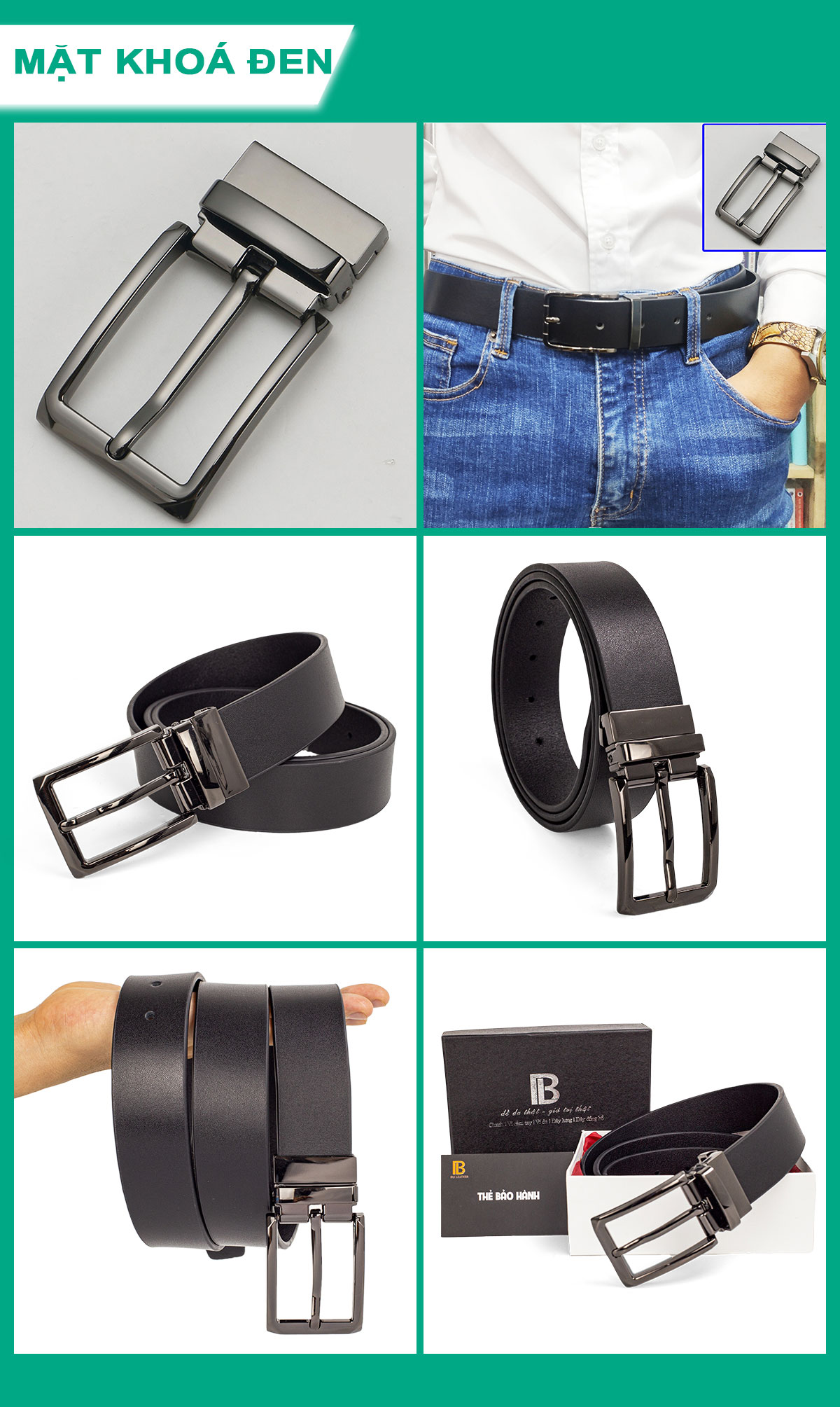 Thắt lưng nam, dây nịt nam da bò thật nguyên tấm Bụi Leather L112 - Khóa cài  - Bảo hành 12 tháng