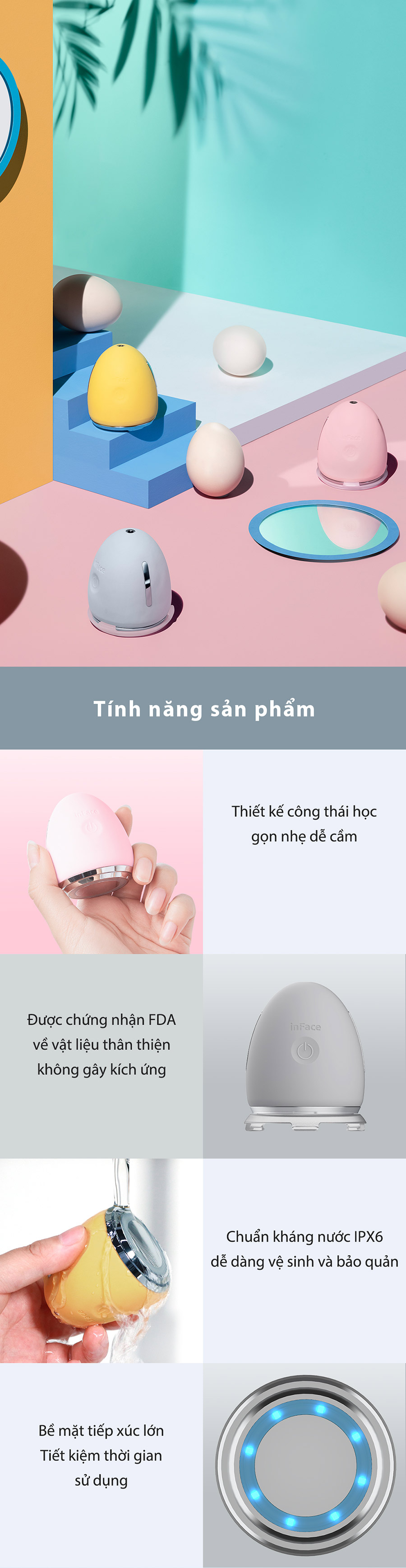 Thiết bị massage chăm sóc da mặt Inface CF-03D