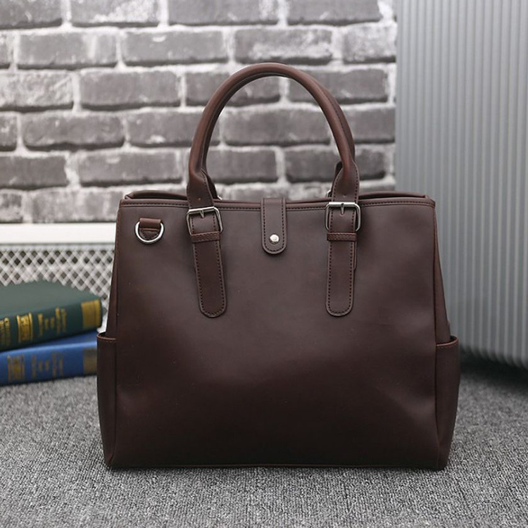 Men business tote bag crazy Horse Leather Large Capacity Trendy Casual handbag