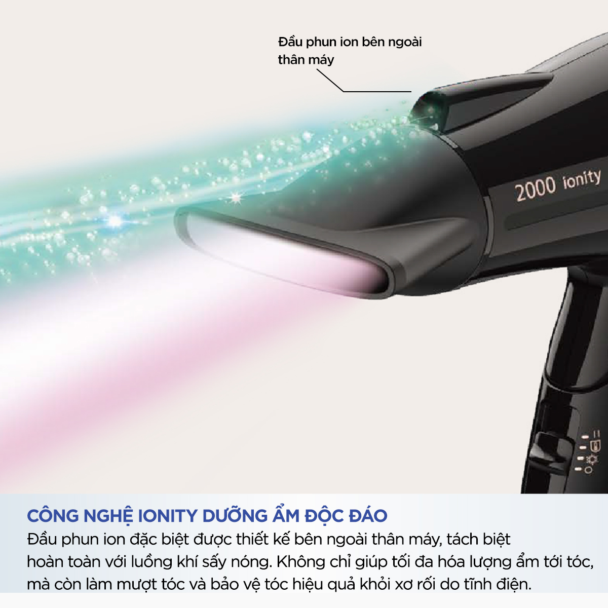 Máy Sấy Tóc ionity Panasonic EH-NE66-K645 – Công nghệ ionity bảo vệ và chăm  sóc tóc bóng mượt – Công suất cực mạnh 2300W – Có đầu sấy tạo kiểu - Hàng