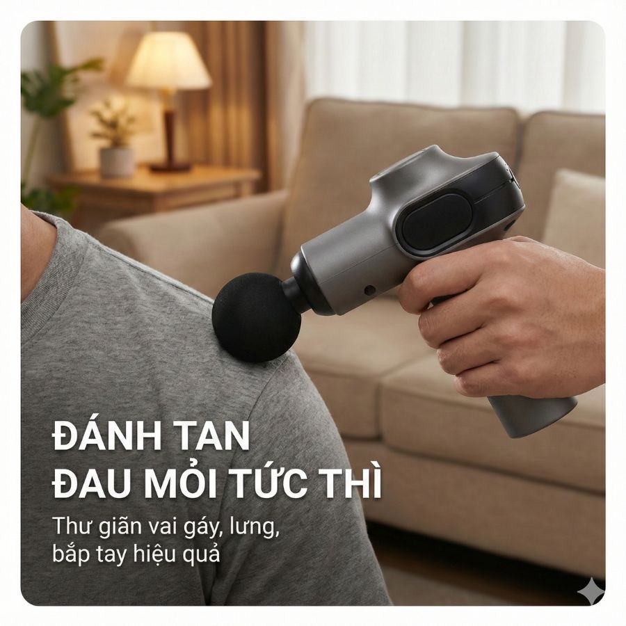 Máy massage cầm tay Kachi MK377 với 9 cấp độ rung - hàng chính hãng