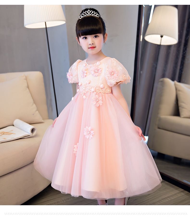 DV514  Đầm Công Chúa Cho Bé Tay Phồng  Màu Hồng  Đầm Công Chúa   mobycomvn