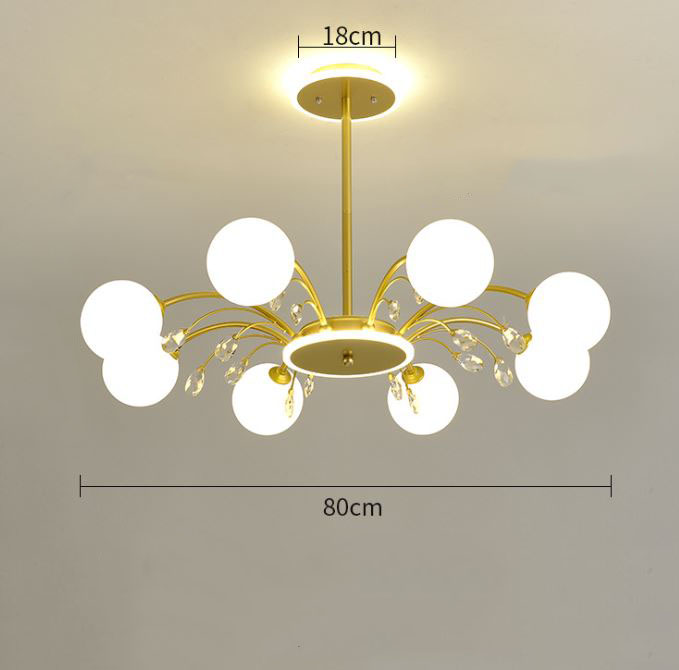 Đèn chùm DESPE loại 8 bóng kiểu dáng hiện đại, sang trọng trang trí nhà cửa độc đáo - kèm bóng LED chuyên dụng.