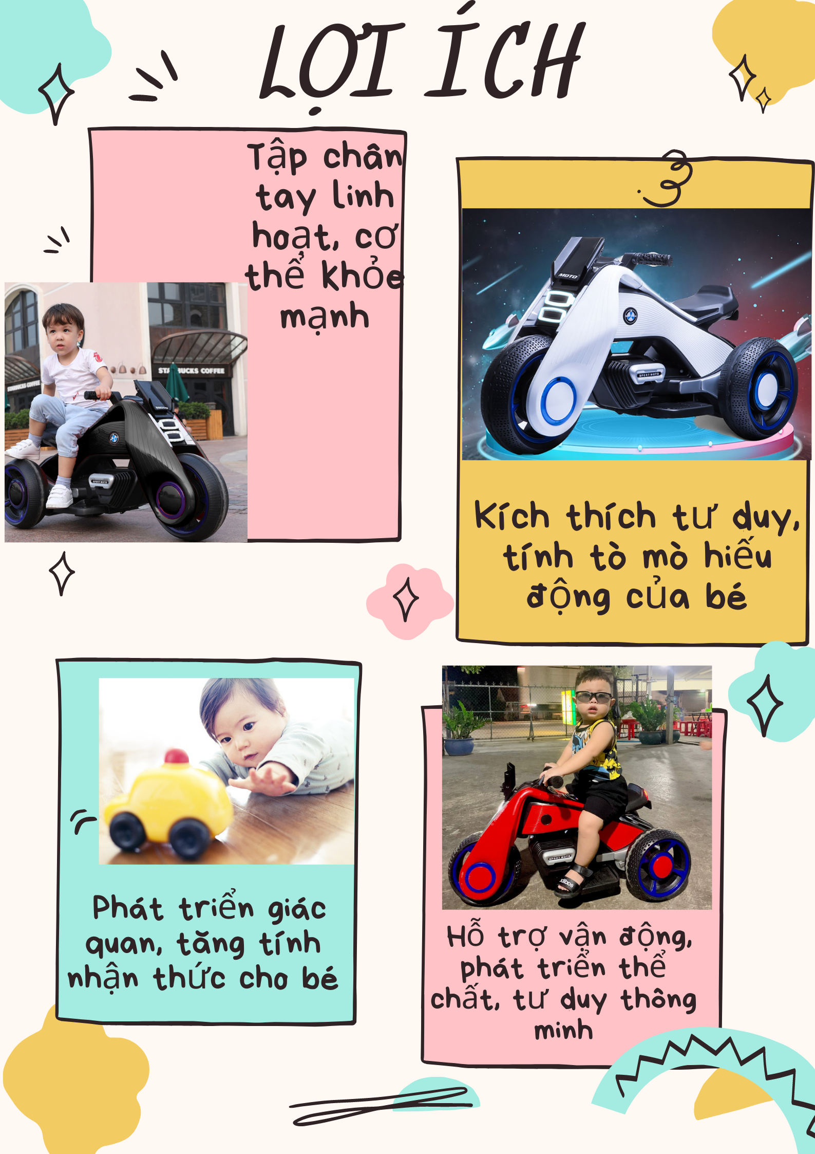 Xe máy điện trẻ em, xe moto điện cho bé TILO KIDS TLK-9999