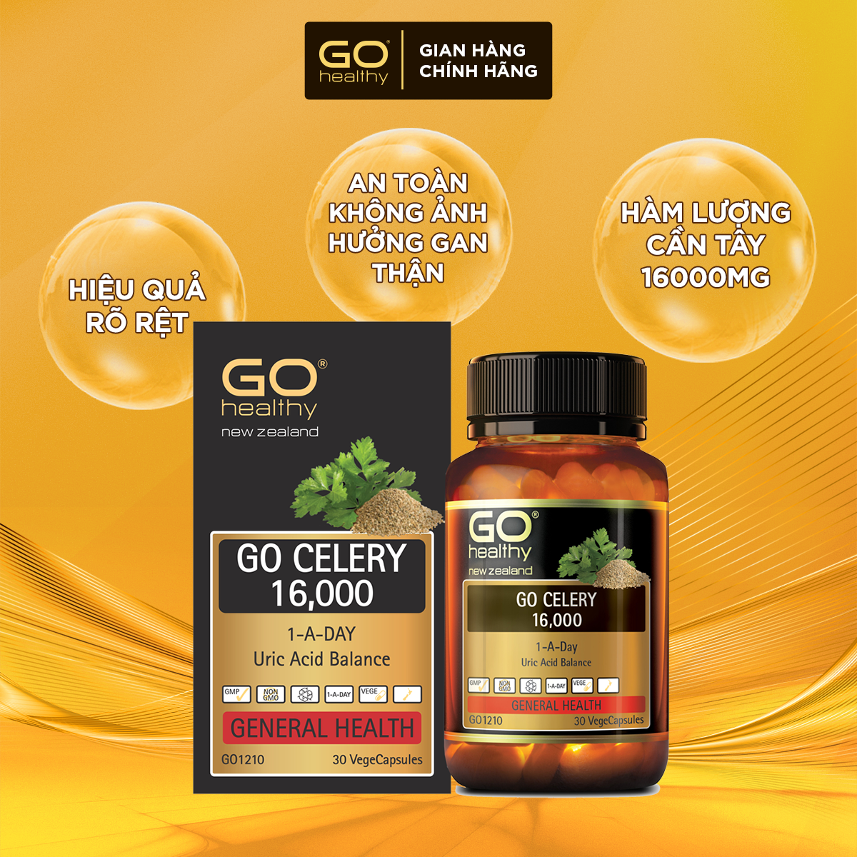 GO CELERY 16,000 30 VIÊN - Viên gout nhập khẩu chính hãng GO Healthy New Zealand