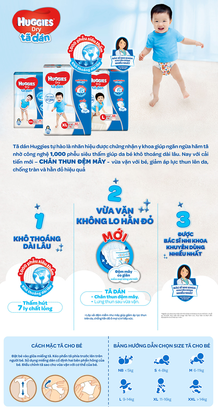 Tã Dán Huggies Dry Gói Cực Đại M76 (76 Miếng) - Bao Bì Mới