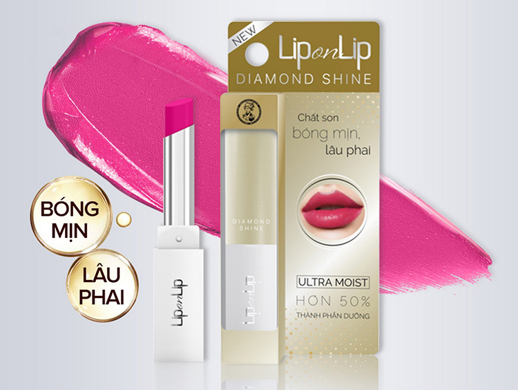 Son Nhũ Trang Điểm Dưỡng Tối Ưu Lip On Lip Diamond Shine 2.2g Son Nhũ Trang Điểm Dưỡng Tối Ưu Lip On Lip Diamond Shine 2.2g