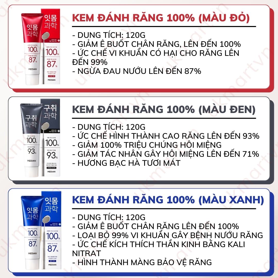 Kem Đánh Răng Hàn Quốc Trắng Răng MEDIAN DENTAL IQ 93% 120g