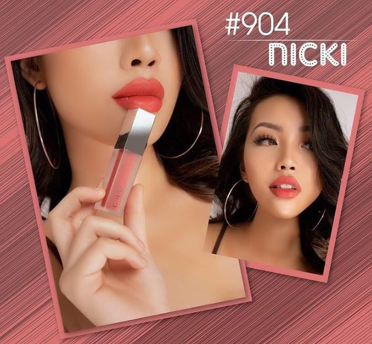Son Nhung Chu Lipstick - Son Kem Lì Mượt Mịn & Bám Màu Lâu Trôi - Tặng Kèm Túi Và Son Dưỡng