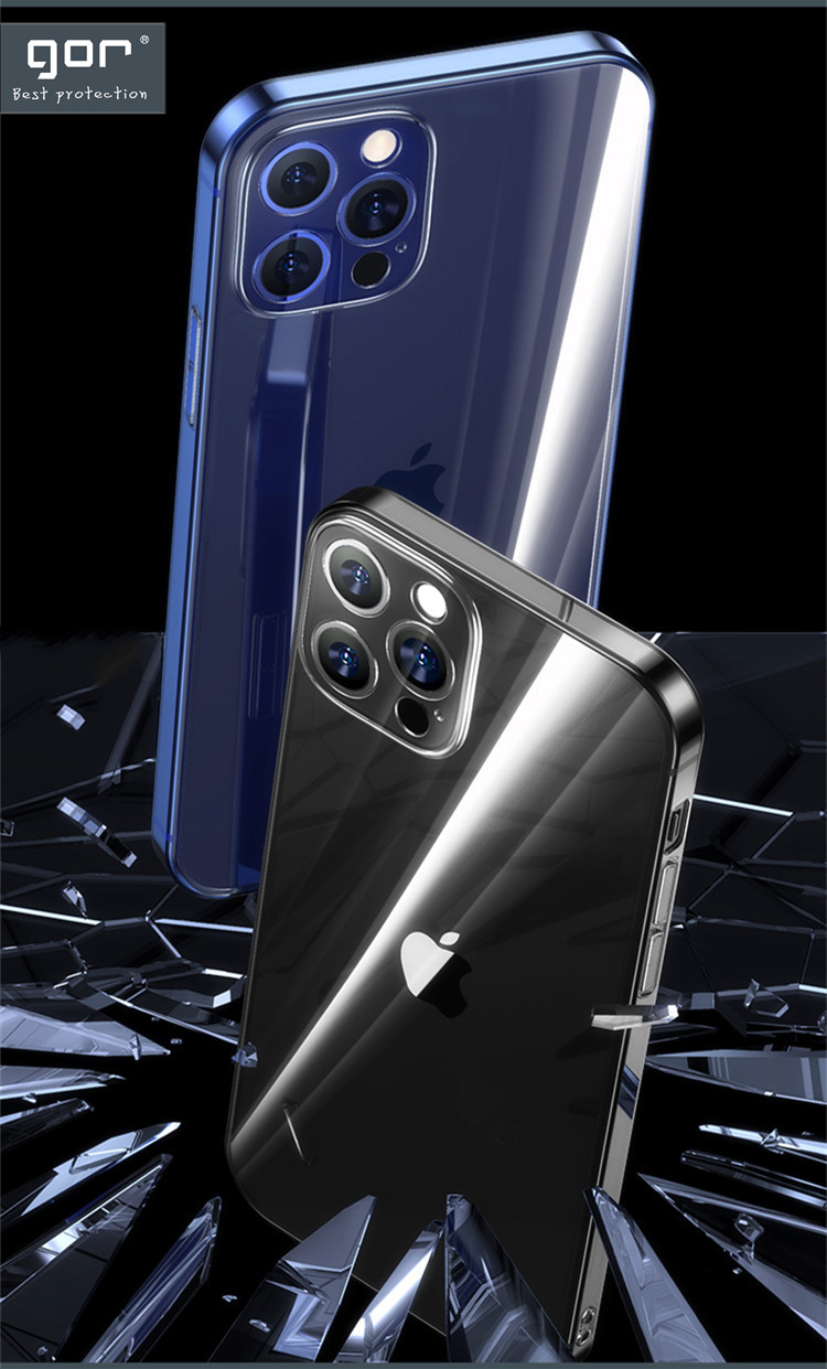 Ốp Lưng Silicon TPU trong suốt GOR cho iPhone 12 Mini / 12 / 12 Pro / 12 Pro Max - Hàng Nhập Khẩu
