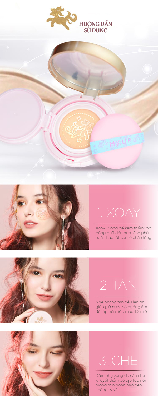 Cushion Kiềm Dầu Trắng Da Pony MKUP