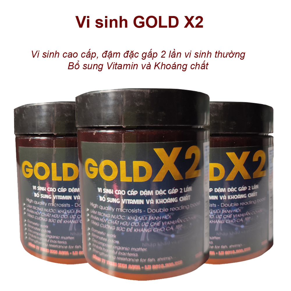 Men vi sinh Gold x2 150GR đậm đặc cao cấp, bổ sung Vitamin và khoáng chất, làm trong nước, khử tanh, phân hủy thức ăn dư thừa bể cá