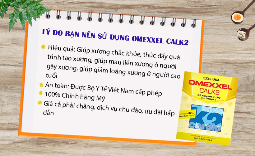 thực phẩm chức năng viên uống bổ sung canxi omexxel calk2 (hộp 30 viên) 3