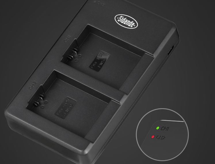 Sidande NP-FW50 Dual Charger Set For Sony A6500/6300/6000 A5100A7r/sM2 RX10 Micro Single Rechargeable Battery Charger
