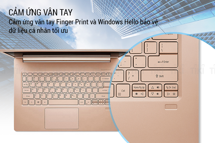 Laptop Acer Swift 5 SF514-52T-592W NX.GU4SV.004 Core i5-8250U/ Win10 (14 FHD IPS Touch) - Hàng Chính Hãng
