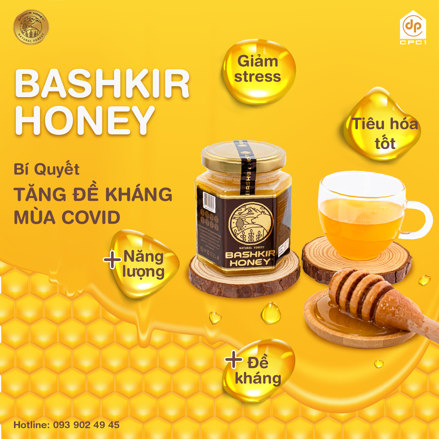 Mật ong nguyên chất tự nhiên BASHKIR HONEY cao cấp từ Nga - 1 Lọ 3