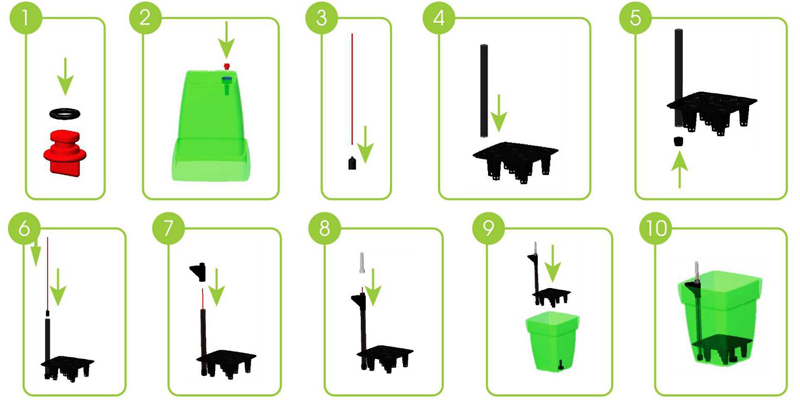 Chậu Cây Tự Dưỡng Catleza BGD26 - Tròn Bầu Sơn Gỗ (Vân Gỗ)