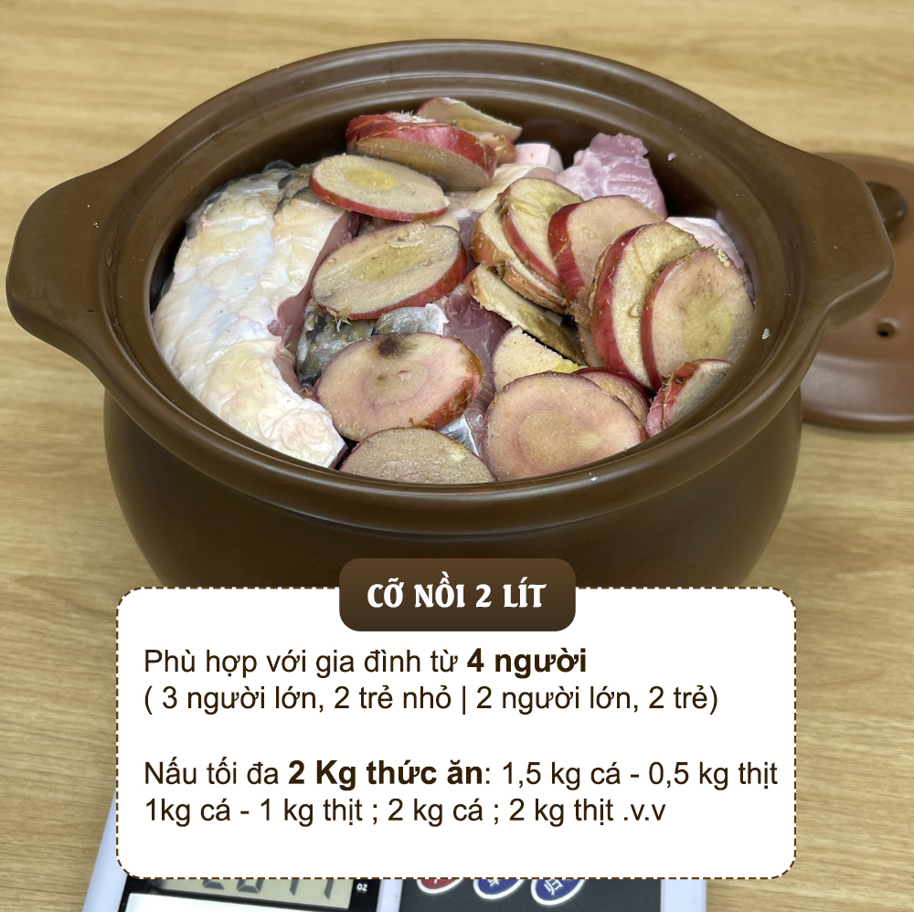 Định mức nồi 2 lít NodaCook