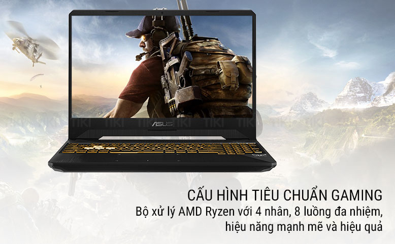 Laptop Asus TUF Gaming FX505DT-AL118T (AMD R5-3550H/ 8GB DDR4 2666MHz/ 512GB SSD M.2 PCIE/ GTX 1650 4GB/ 15.6 FHD IPS 120Hz/ Win10) - Hàng Chính Hãng