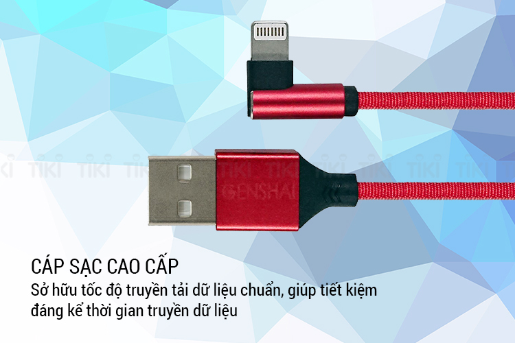 Dây Cáp Sạc Lightning Cho Điện Thoại GENSHAI 1m KL09 - Hàng Chính Hãng