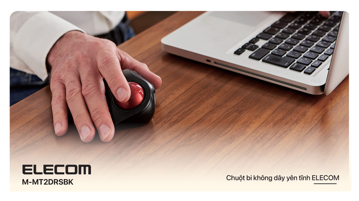 Chuột bi không dây yên tĩnh ELECOM M-MT2DRSBK - Hàng chính hãng 