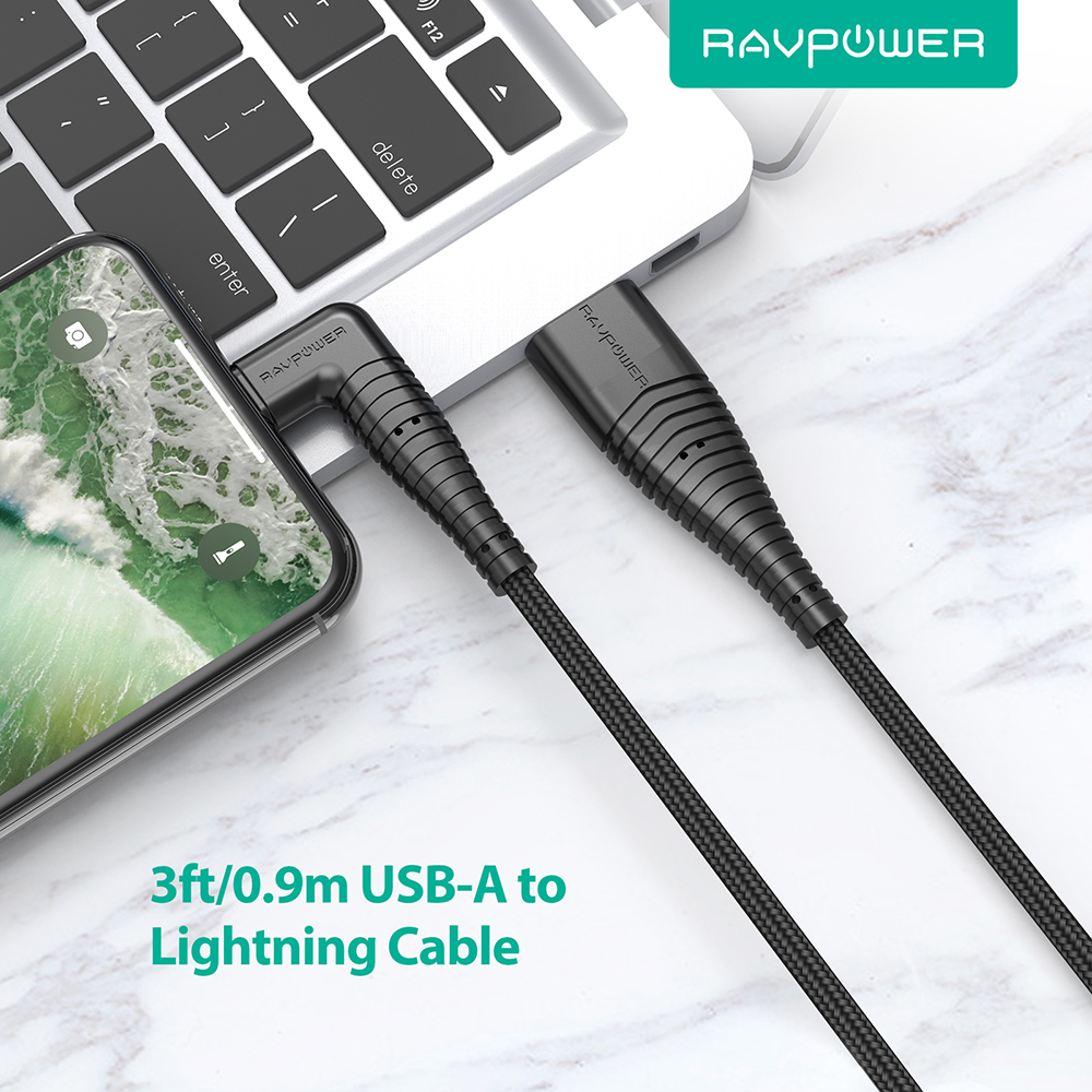 Dây Cáp Sạc Lightning Cho iPhone RAVPower 1m RP-CB013 - Hàng Chính Hãng
