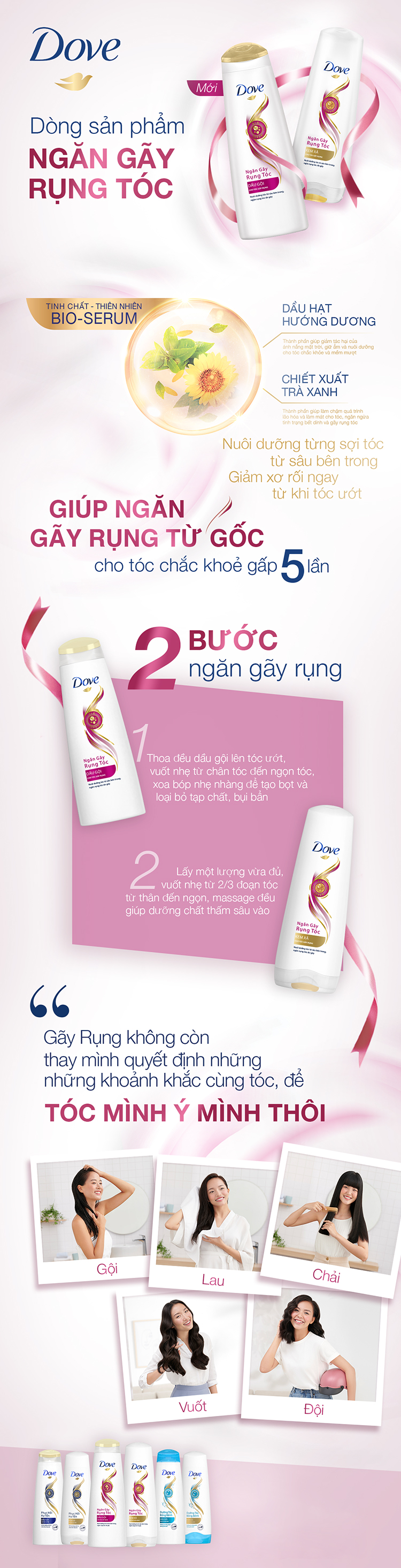 Combo Gội 640gr + Xả 320gr Dove Ngăn Gãy Rụng Tóc