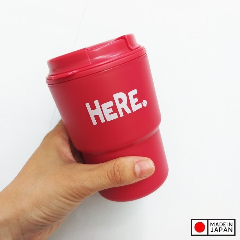 Cốc giữ nhiệt có nắp xoay HERE 320ml cao cấp tiện dụng - Hàng nội địa Nhật Bản. 