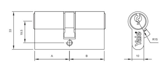Ruột khóa cao cấp Yale 2 đầu chìa vi tính- 10-1002-3535-00-22-01