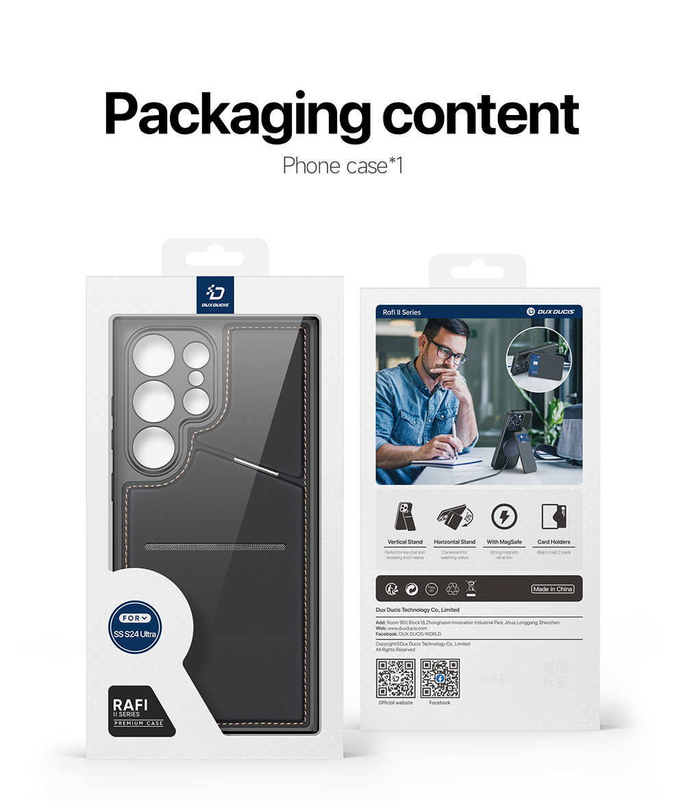 Ốp Lưng Case Dux Ducis Dành Cho Samsung Galaxy S24 Ultra, DUX DUCIS Rafi II Series hỗ trợ sạc từ tính_ Hàng chính hãng