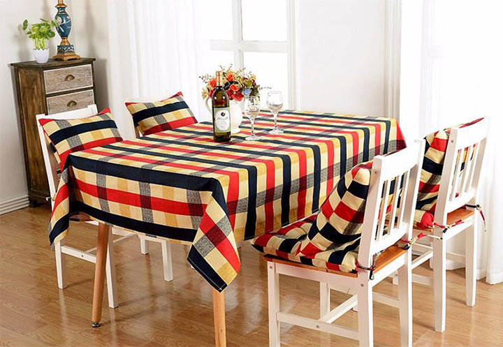 Khăn trải bàn vải canvas cao cấp sọc caro  KB13