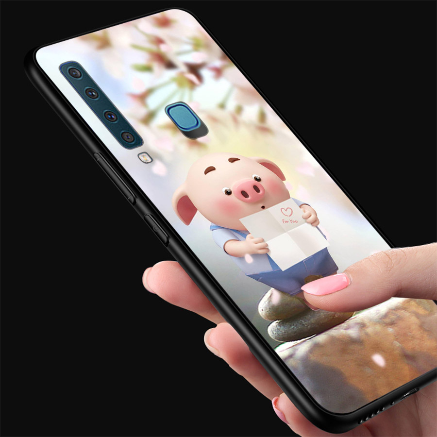 Ốp lưng cứng viền dẻo dành cho điện thoại Samsung Galaxy A30 - Heo Dễ Thương MS HDTDD122
