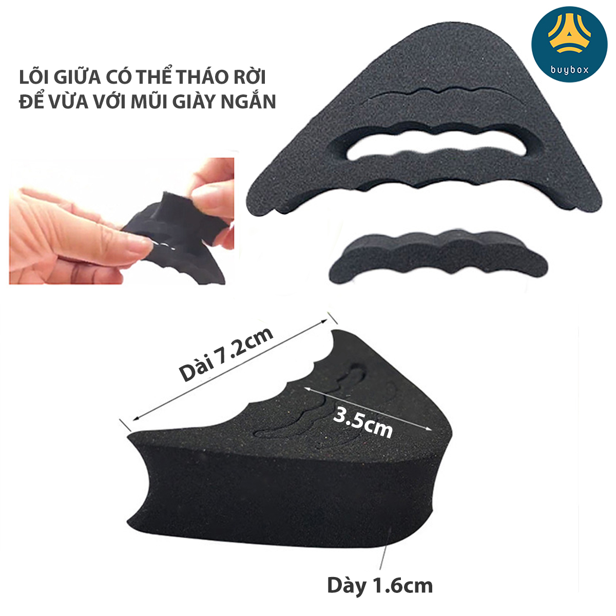 Loại lsot mũi giày đệm êm ngón chân trong Combo 03 phụ kiện chuyên dùng mang giày cao gót êm chân (mũi tròn) - buybox - BBPK09-11-50