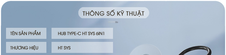 cổng chia, hub type c to hdmi ht sys 6in1