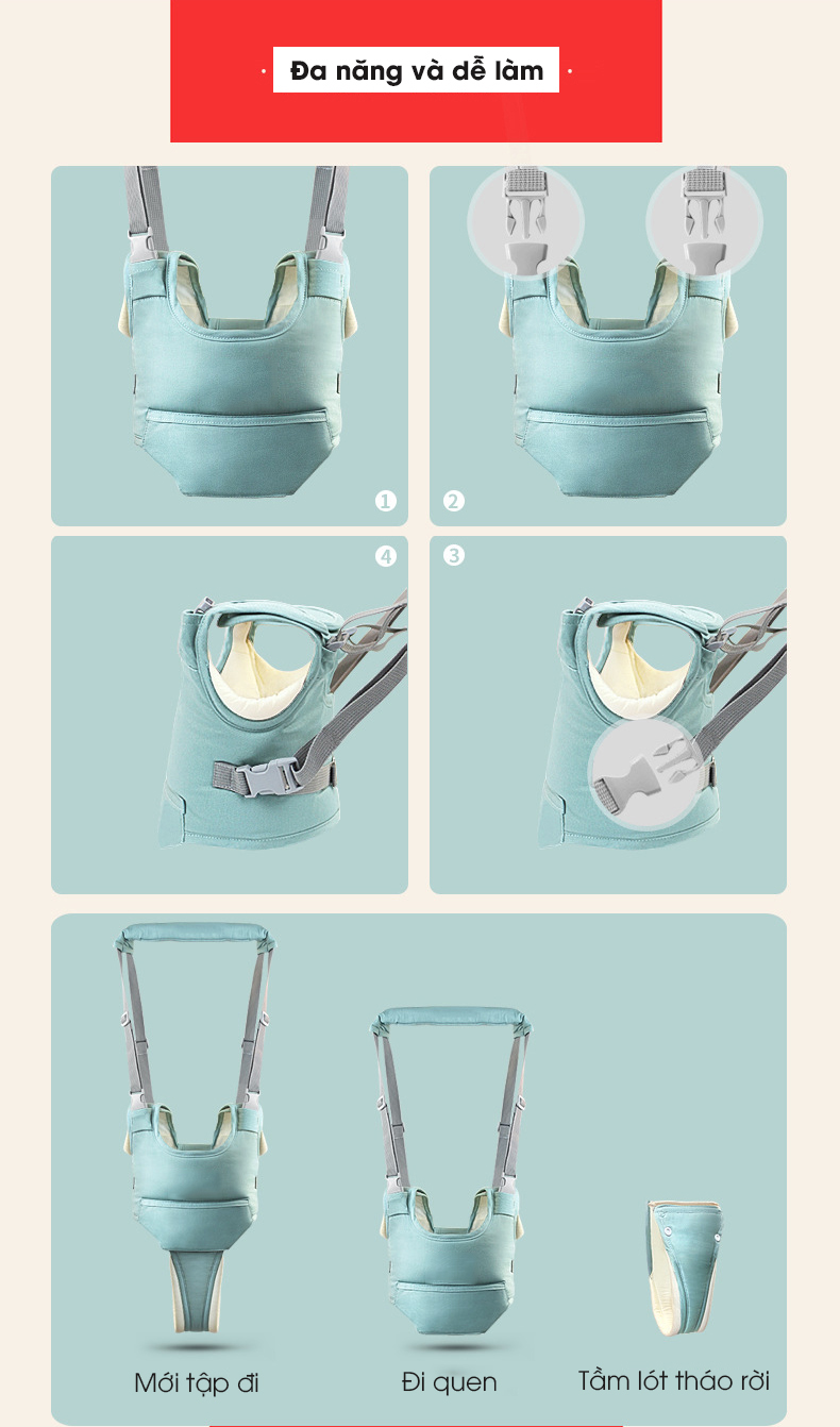 Đai dây tập đi an toàn đa năng UUMU ĐỨC cho bé
